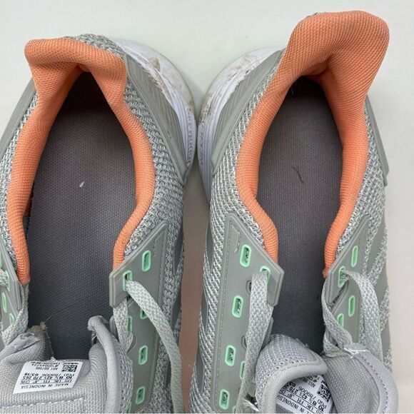 Adidas Cloud-foam sneakers, women’s US 10, gray/peach/seafoam green, preowned - Picture 10 of 11